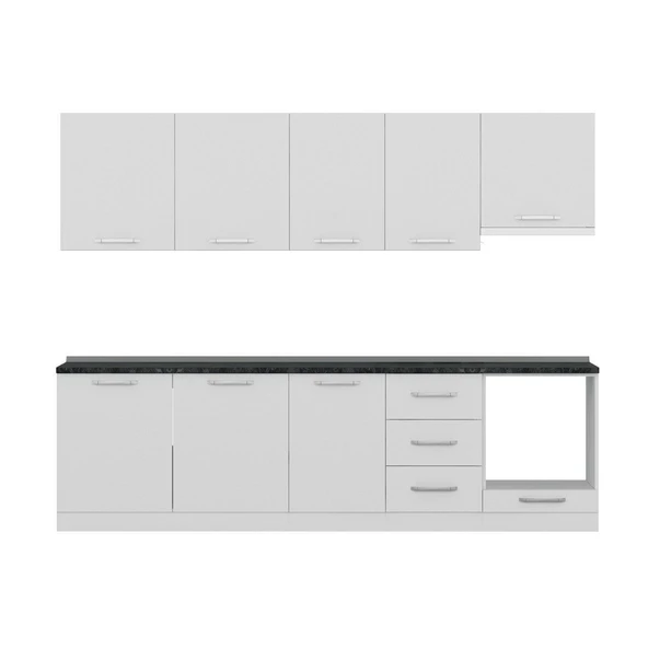 Minar 280 Cm Mutfak Dolabı Beyaz 280-B5 - Resim 2