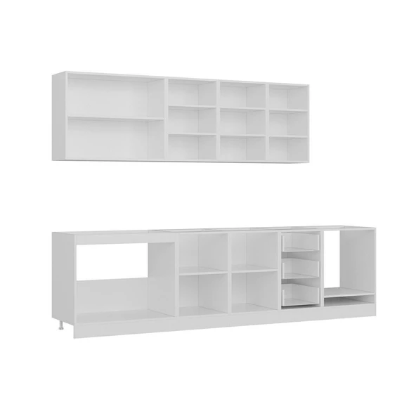 Minar 295 Cm Mutfak Dolabı Beyaz Dore 295-D6 - Resim 6