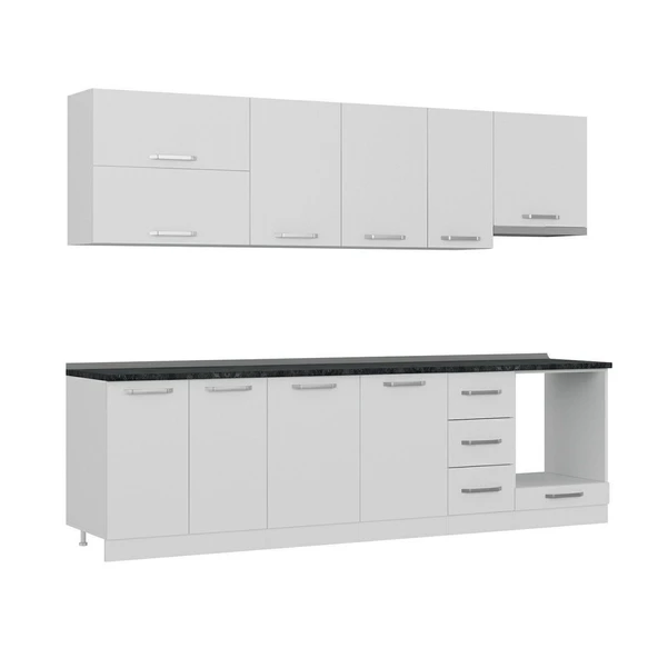 Minar 280 Cm Mutfak Dolabı Beyaz 280-B8 - Resim 3