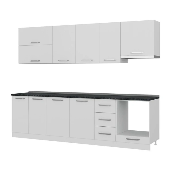 Minar 280 Cm Mutfak Dolabı Beyaz 280-B8 - Resim 4