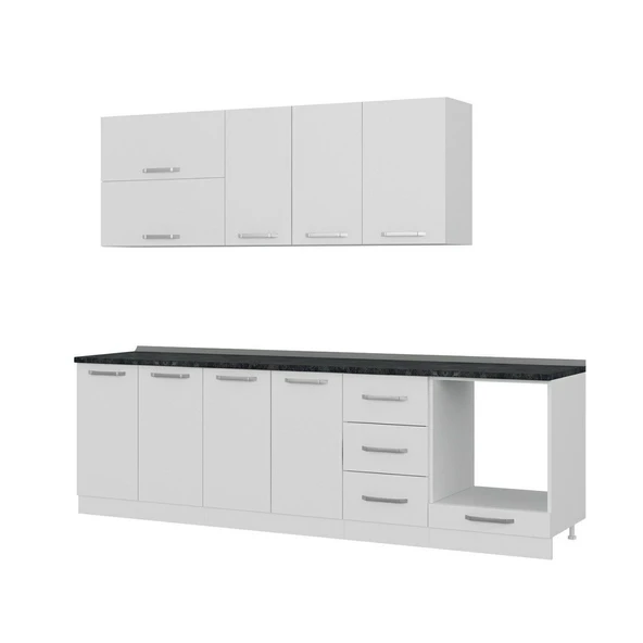 Minar 265 Cm Mutfak Dolabı Beyaz 265-B6 - Resim 4