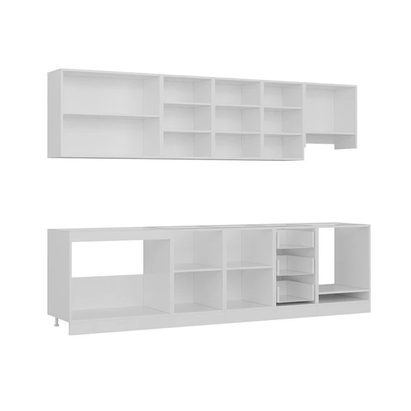 Minar 295 Cm Mutfak Dolabı Beyaz 295-B8 - Resim 6