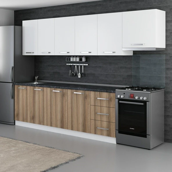 Minar 300 Cm Mutfak Dolabı Beyaz Dore 300-D5 - Resim 5