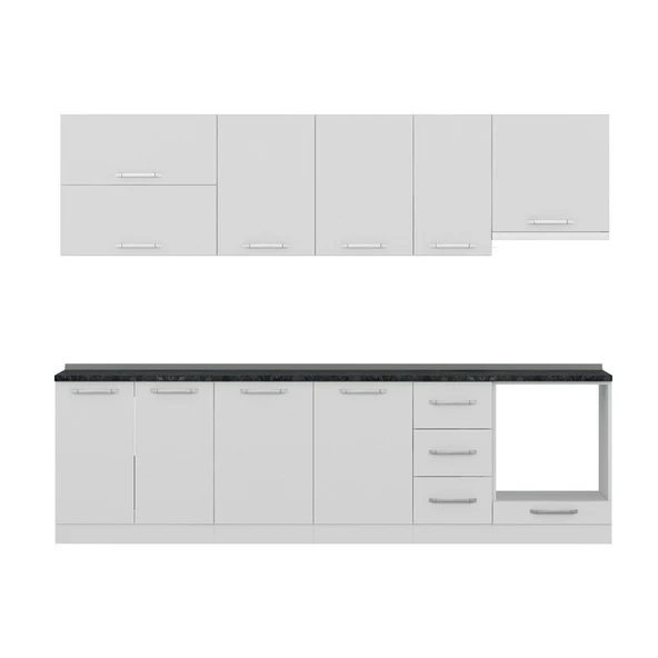 Minar 280 Cm Mutfak Dolabı Beyaz 280-B8 - Resim 2