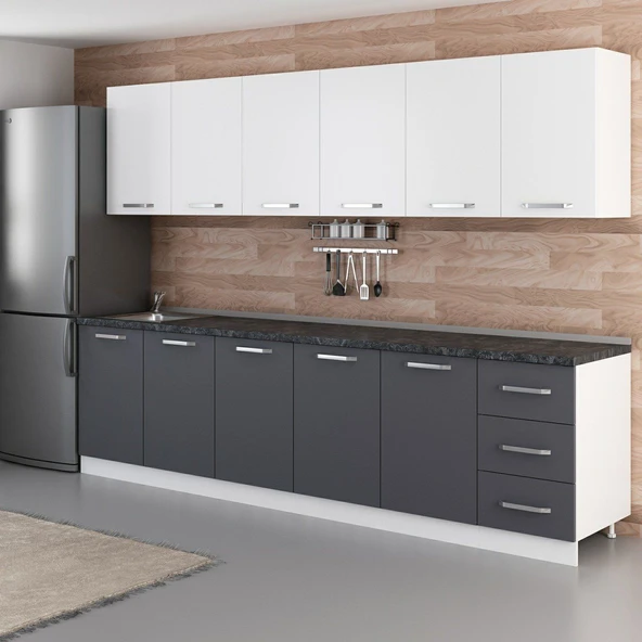 Minar 295 Cm Mutfak Dolabı Beyaz Antrasit 295-A2 - 5