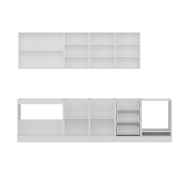 Minar 300 Cm Mutfak Dolabı Beyaz Antrasit 300-A7 - Resim 7