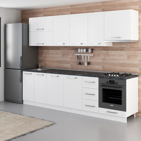 Minar 280 Cm Mutfak Dolabı Beyaz 280-B8 - Resim 5