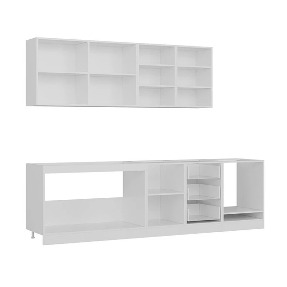 Minar 280 Cm Mutfak Dolabı Beyaz Dore 280-D3 - Resim 6