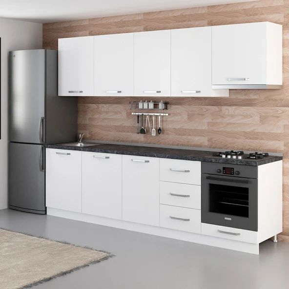 Minar 280 Cm Mutfak Dolabı Beyaz 280-B5 - Resim 5