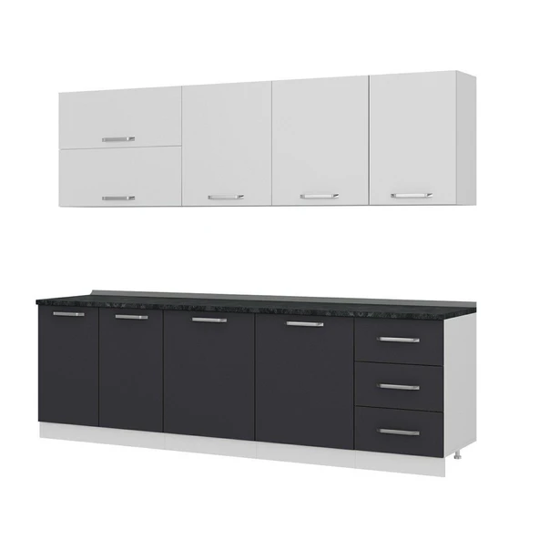 Minar 260 Cm Mutfak Dolabı Beyaz Antrasit 260-A1 - 4