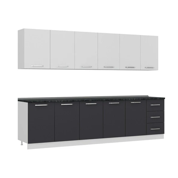 Minar 295 Cm Mutfak Dolabı Beyaz Antrasit 295-A2 - 3