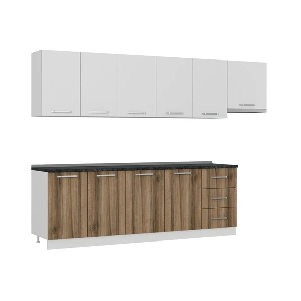 Minar 300 Cm Mutfak Dolabı Beyaz Dore 300-D5 - Resim 3