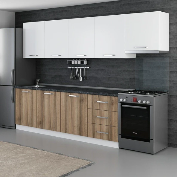 Minar 300 Cm Mutfak Dolabı Beyaz Dore 300-D11 - Resim 5