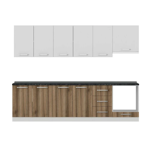 Minar 285 Cm Mutfak Dolabı Beyaz Dore 285-D8 - Resim 2