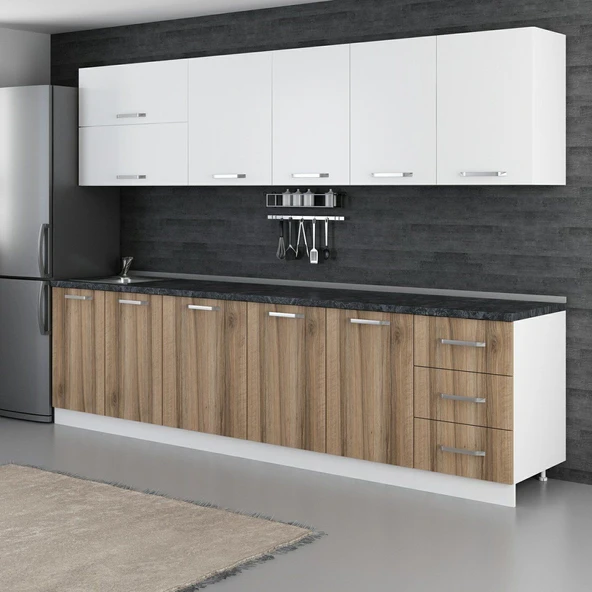 Minar 300 Cm Mutfak Dolabı Beyaz Dore 300-D1 - Resim 5