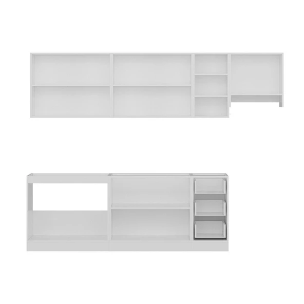 Minar 280 Cm Mutfak Dolabı Beyaz Dore 280-D10 - Resim 7