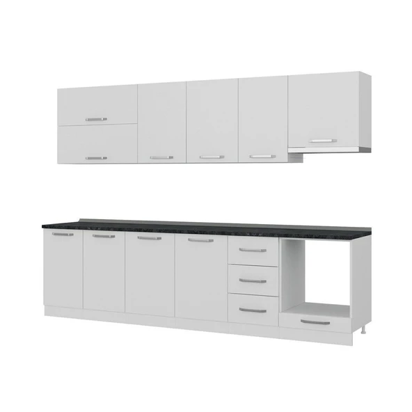 Minar 295 Cm Mutfak Dolabı Beyaz 295-B8 - Resim 4