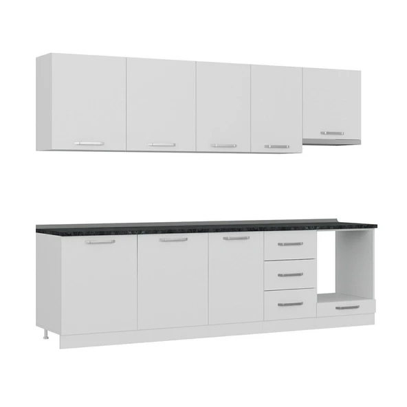 Minar 280 Cm Mutfak Dolabı Beyaz 280-B5 - Resim 3