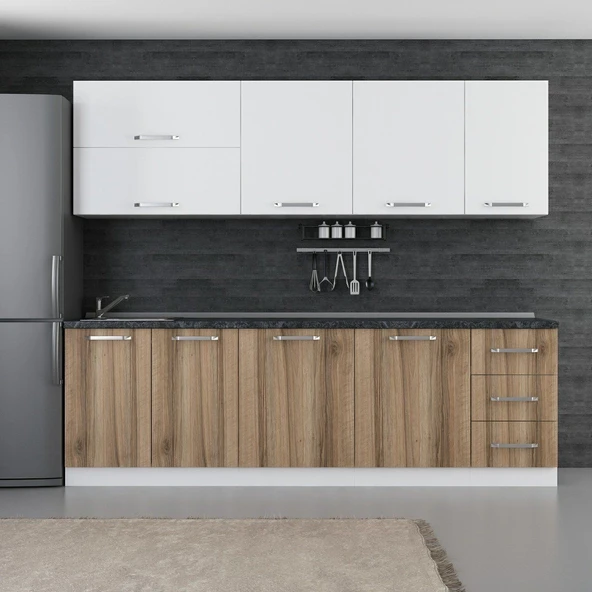 Minar 255 Cm Mutfak Dolabı Beyaz Dore 255-D2 ürün görseli