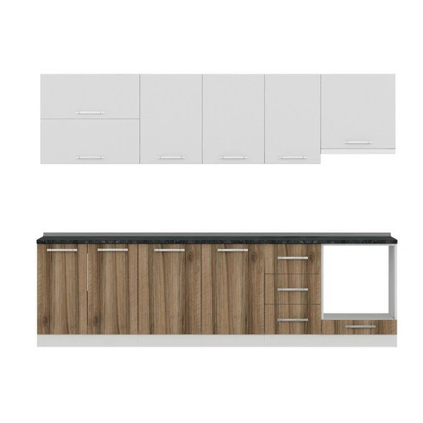 Minar 285 Cm Mutfak Dolabı Beyaz Dore 285-D5 - 2