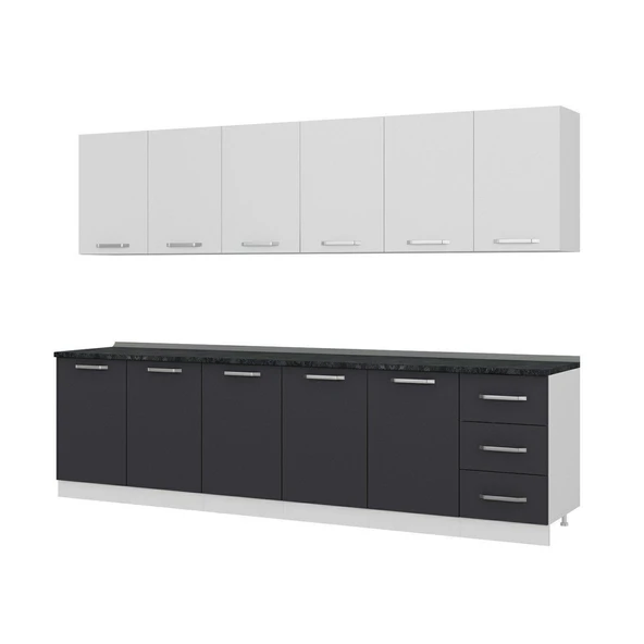 Minar 295 Cm Mutfak Dolabı Beyaz Antrasit 295-A2 - 4