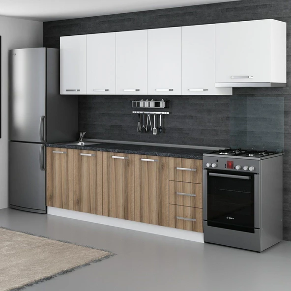 Minar 280 Cm Mutfak Dolabı Beyaz Dore 280-D10 - Resim 5