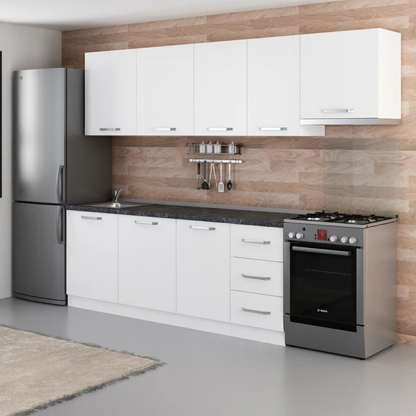 Minar 275 Cm Mutfak Dolabı Beyaz 275-B7 - Resim 5