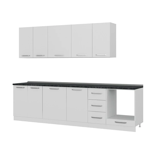 Minar 290 Cm Mutfak Dolabı Beyaz 290-B3 - Resim 4