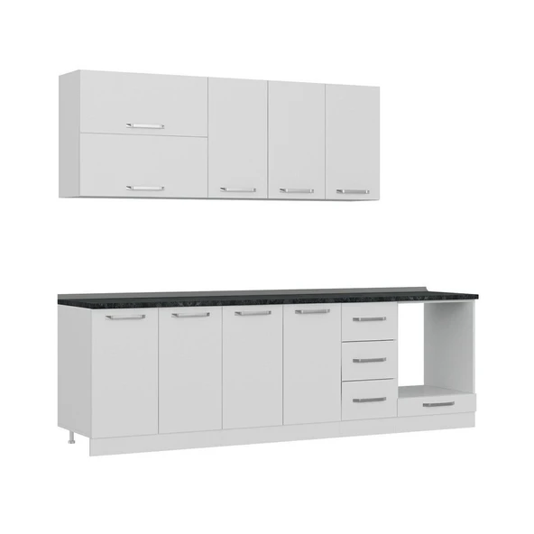 Minar 260 Cm Mutfak Dolabı Beyaz 260-B3 - Resim 3