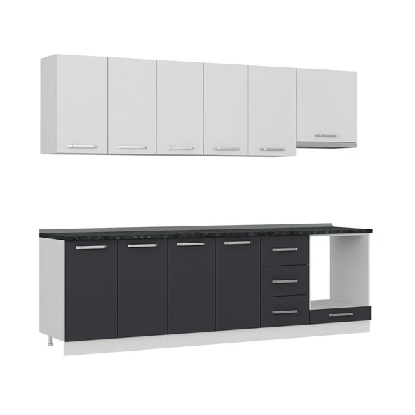 Minar 265 Cm Mutfak Dolabı Beyaz Antrasit 265-A5 - 3