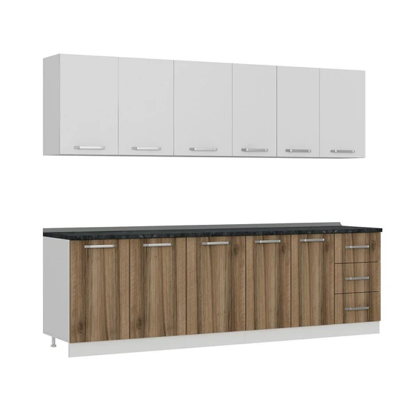 Minar 265 Cm Mutfak Dolabı Beyaz Dore 265-D1 - Resim 3