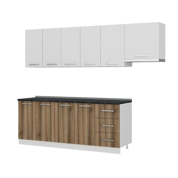 Minar 265 Cm Mutfak Dolabı Beyaz Dore 265-D4 - Resim 4