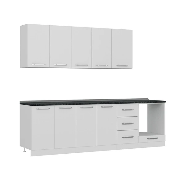 Minar 265 Cm Mutfak Dolabı Beyaz 265-B3 - Resim 3