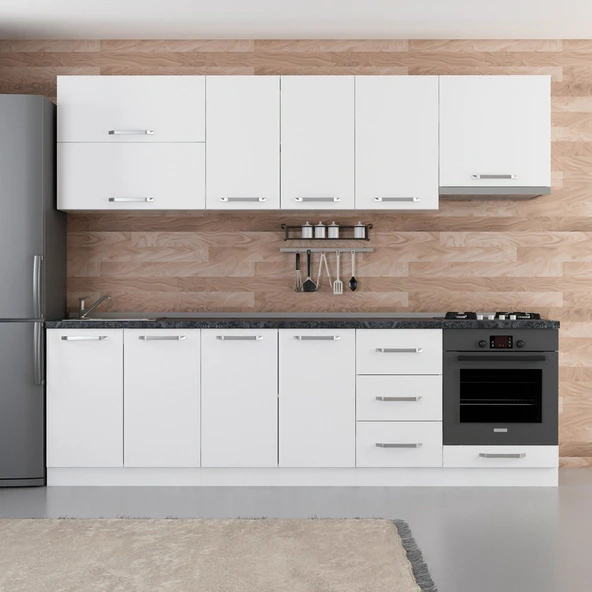 Minar 265 Cm Mutfak Dolabı Beyaz 265-B8 ürün görseli