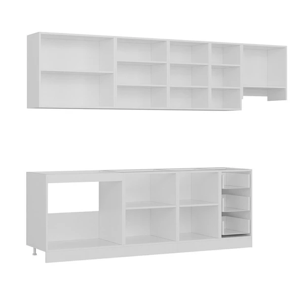 Minar 290 Cm Mutfak Dolabı Beyaz Antrasit 290-A7 - Resim 6