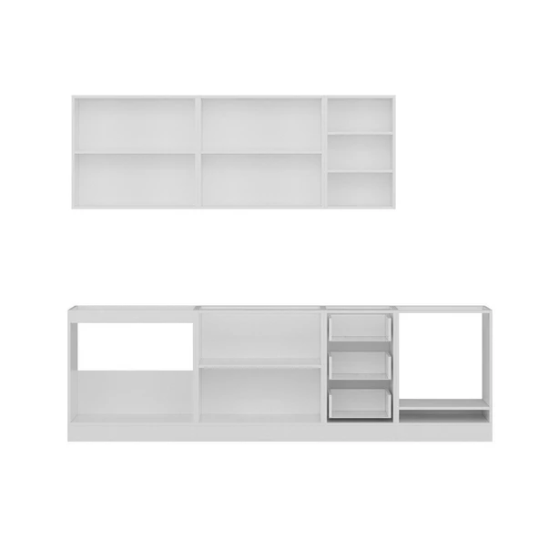 Minar 265 Cm Mutfak Dolabı Beyaz Antrasit 265-A6 - 7