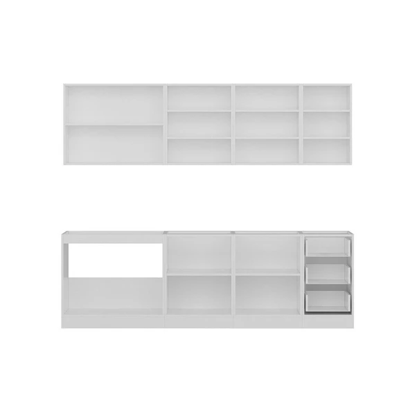 Minar 255 Cm Mutfak Dolabı Beyaz Antrasit 255-A1 - Resim 7