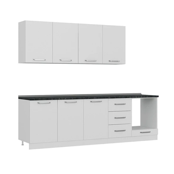 Minar 260 Cm Mutfak Dolabı Beyaz 260-B6 - Resim 3