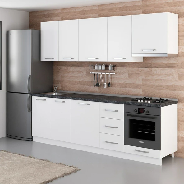 Minar 255 Cm Mutfak Dolabı Beyaz 255-B5 - Resim 5