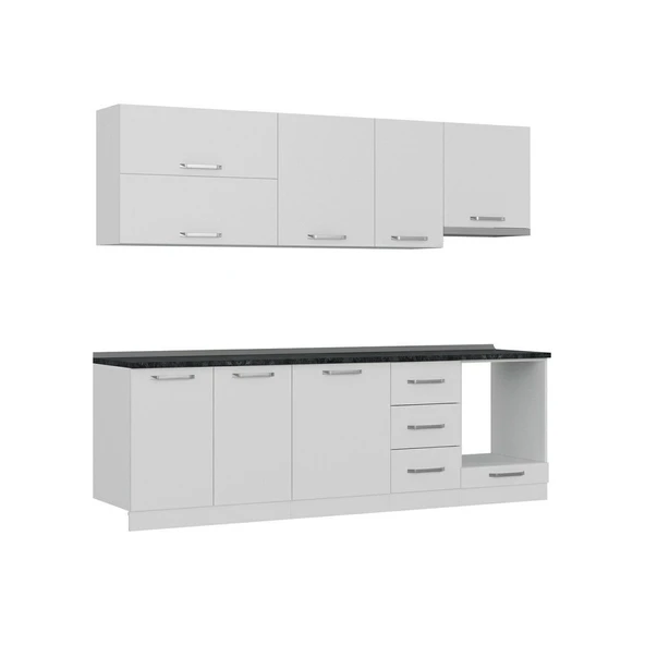 Minar 255 Cm Mutfak Dolabı Beyaz 255-B8 - Resim 3