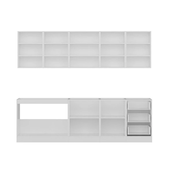 Minar 260 Cm Mutfak Dolabı Beyaz Dore 260-D2 - Resim 7