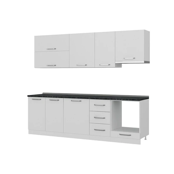 Minar 255 Cm Mutfak Dolabı Beyaz 255-B8 - Resim 4