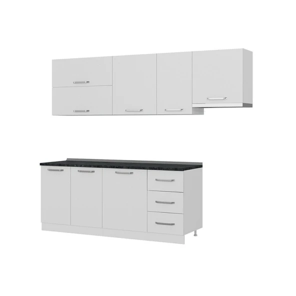 Minar 255 Cm Mutfak Dolabı Beyaz 255-B7 - Resim 4