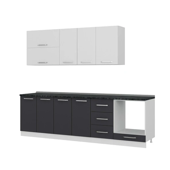 Minar 265 Cm Mutfak Dolabı Beyaz Antrasit 265-A6 - 4