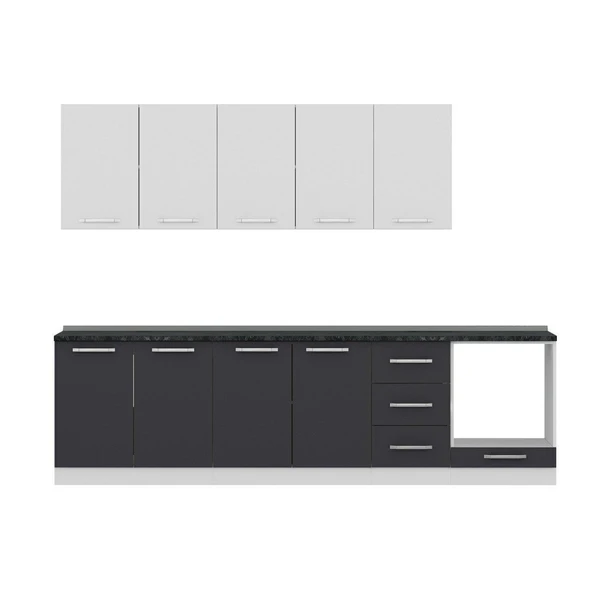 Minar 285 Cm Mutfak Dolabı Beyaz Antrasit 285-A6 - 2