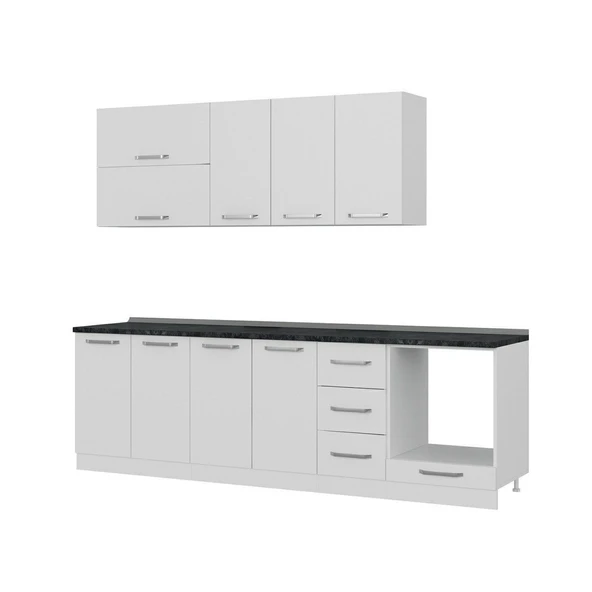 Minar 260 Cm Mutfak Dolabı Beyaz 260-B3 - Resim 4