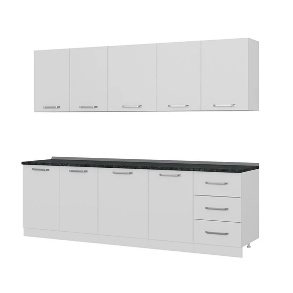 Minar 260 Cm Mutfak Dolabı Beyaz 260-B2 - Resim 4