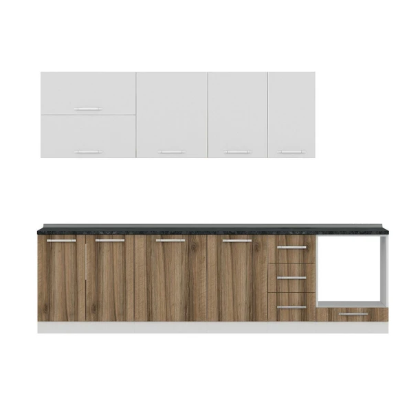 Minar 290 Cm Mutfak Dolabı Beyaz Dore 290-D6 - 2