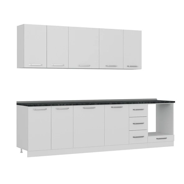 Minar 290 Cm Mutfak Dolabı Beyaz 290-B3 - Resim 3