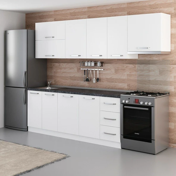 Minar 275 Cm Mutfak Dolabı Beyaz 275-B4 - Resim 5